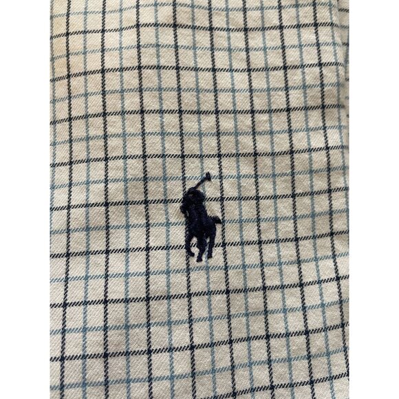 Polo Ralph Lauren Button Down Oxford Mens M Blue Black Checkered RRL Cotton Mens - Picture 7 of 8